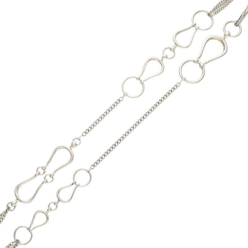 Hermes Horsebit Silver Necklace Men's