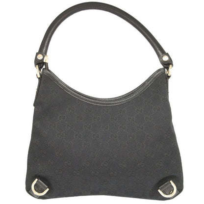 Gucci Abby 130738 GG Canvas Leather Hobo Black Shoulder Bag 1650 Gucci