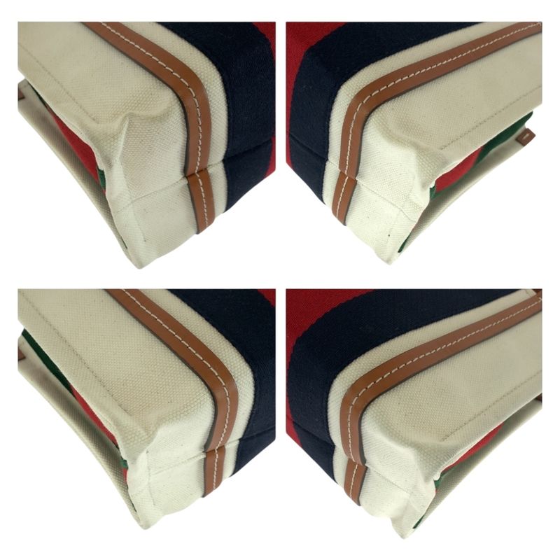 Gucci Interlocking White Brown Gold Hardware Canvas Shoulder Bag Tote Bag 2way