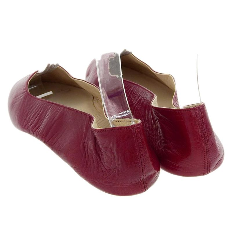 Chanel Vintage Perforated Coco Mark Leather Flat Room Shoes 23-24cm (9.45in) Red