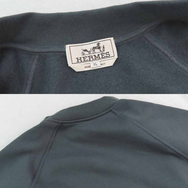 Hermes Teddy Blouson Jacket Patch Clothes Cell H557850ha XL Gray
