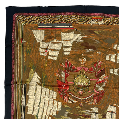 Hermes Scarf Silk Carre 90 Henry Smith Sailor Sailing Ship Nautical — view 3
