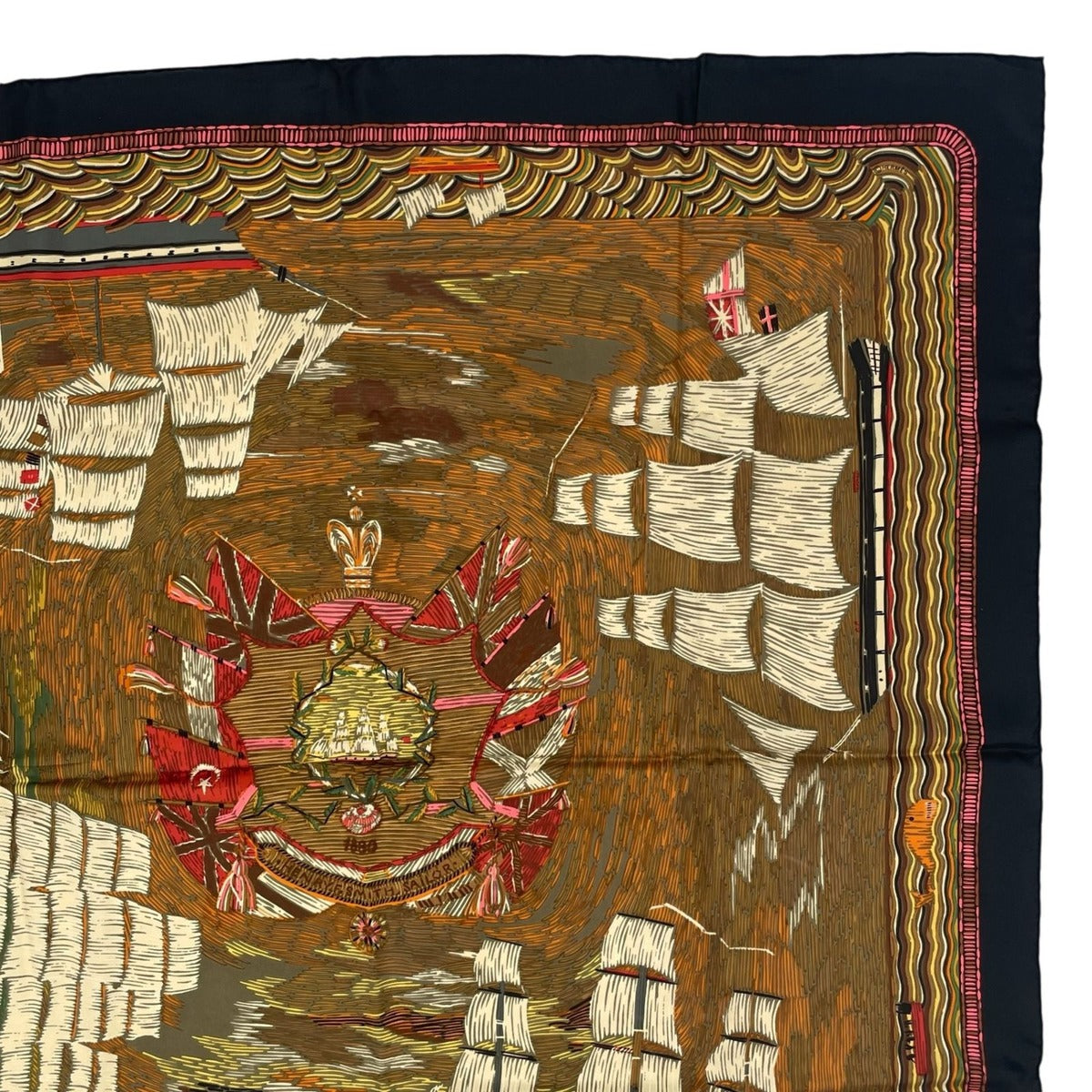Hermes Scarf Silk Carre 90 Henry Smith Sailor Sailing Ship Nautical — view 4