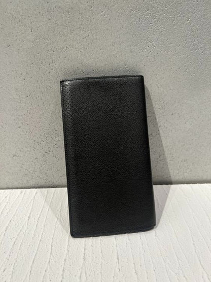 Hermes MC2 Fleming Long Wallet Calf Leather Perforated Black T Engraved