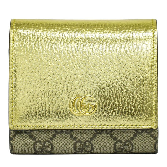 Authentic Gucci GG Marmont GG Supreme Leather Bifold Fold Wallet Compact Wallet
