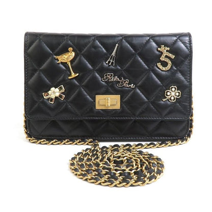 Chanel Chain 2.55 Lambskin Black Wallet