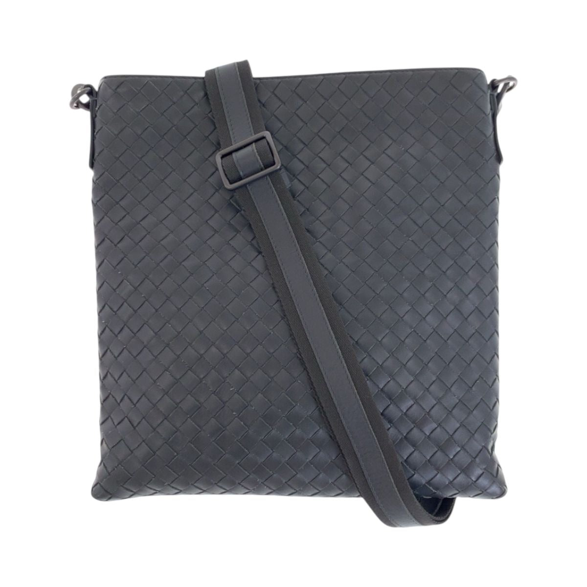 Bottega Veneta Charcoal Gray Leather Shoulder Bag Pochette