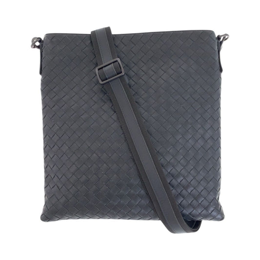 Bottega Veneta Charcoal Gray Leather Shoulder Bag Pochette