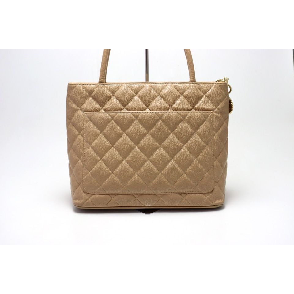Chanel Caviar Leather Quilted Jumbo CC Logo Medallion Tote — view 2