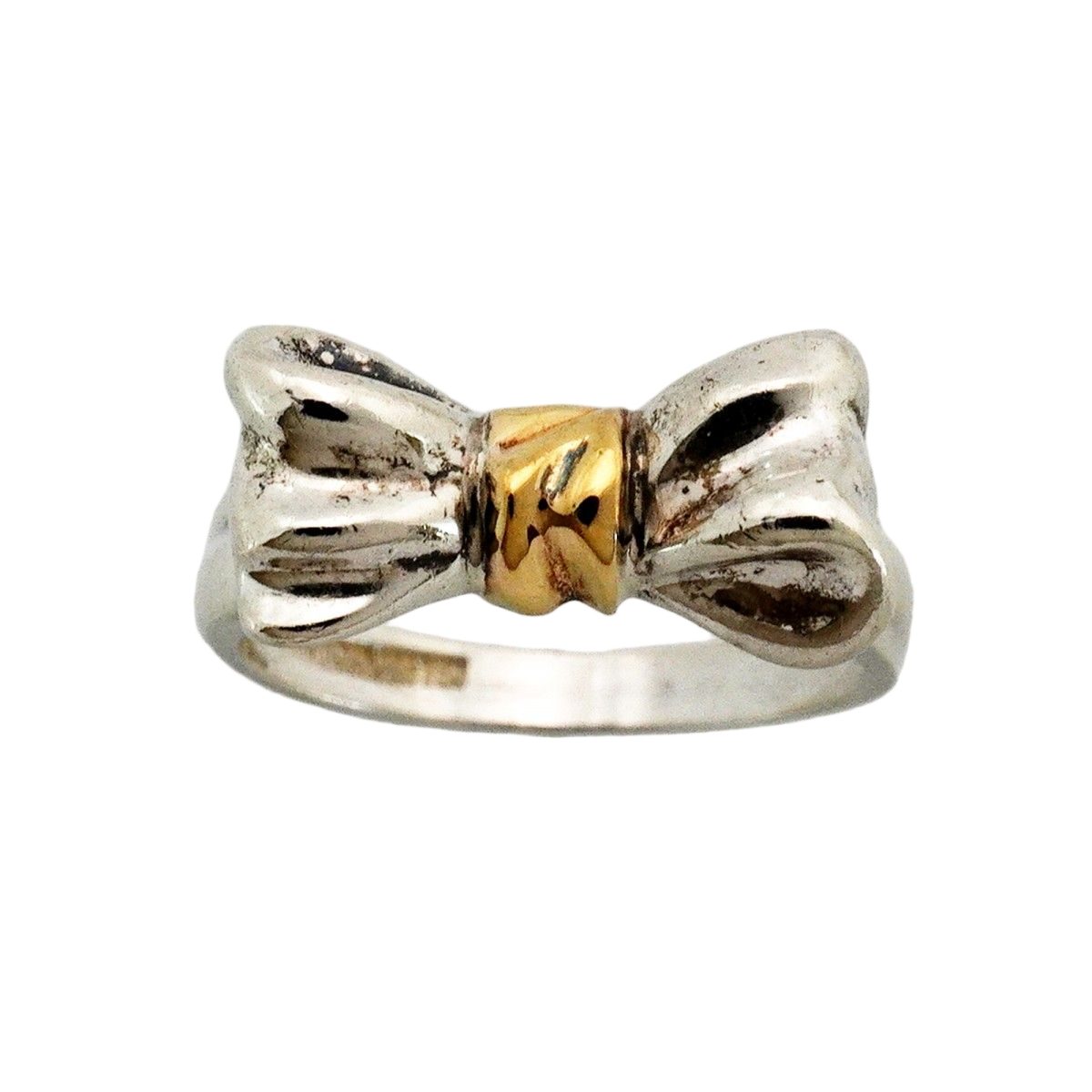 Tiffany & Co Ring Ribbon Motif 18k Yellow Gold 925 Sterling Silver — view 2