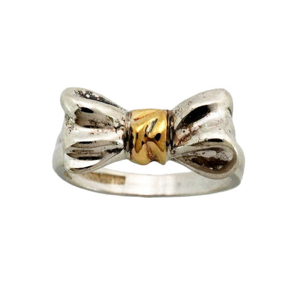 Tiffany & Co Ring Ribbon Motif 18k Yellow Gold 925 Sterling Silver — view 2