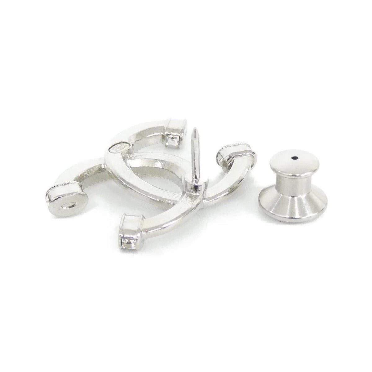 Chanel Pin Brooch Silver Crystal — view 3
