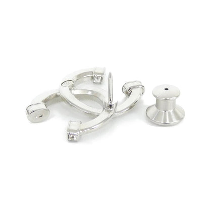Chanel Pin Brooch Silver Crystal — view 3