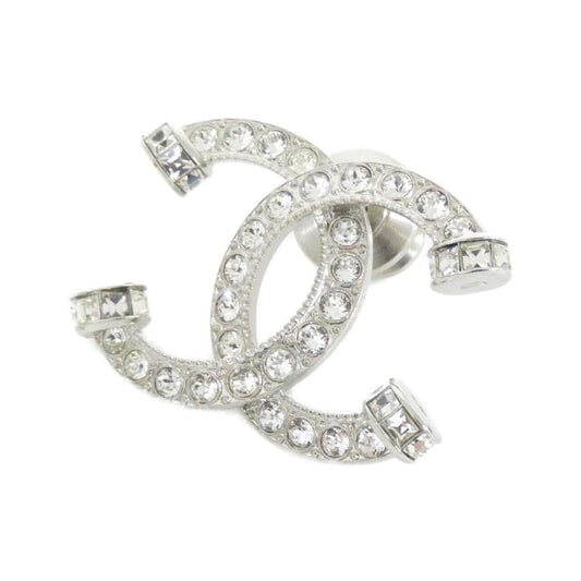 Chanel Pin Brooch Silver Crystal