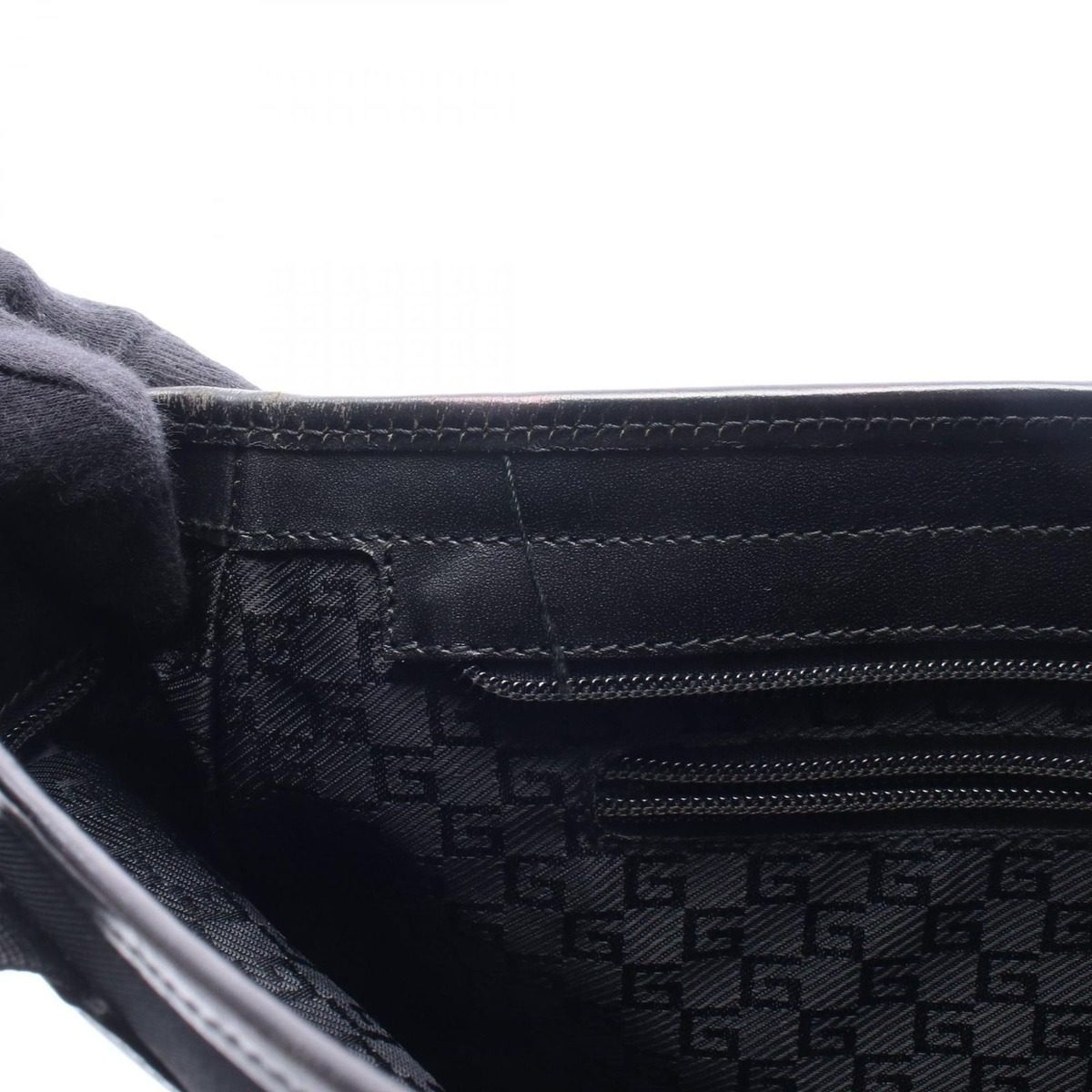 Gucci Tote 019 Black Canvas Leather — view 5
