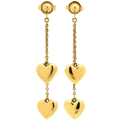 Tiffany & Co Tiffany & Co Earrings Double Heart Drop Swing Chain 18k Yellow