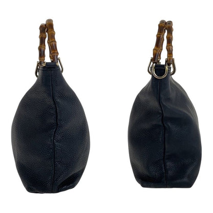 Gucci Bamboo Black Gold Hardware Leather 323664 Tote Bag Shoulder Bag 2WAY