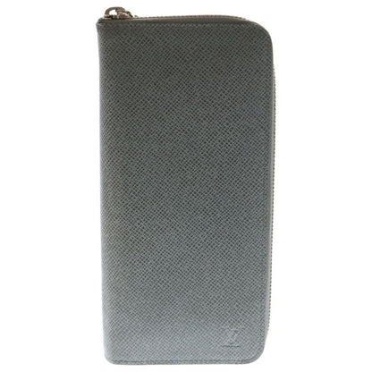 Louis Vuitton Zippy Wallet Vertical Taiga Glacier Round Zipper Gray