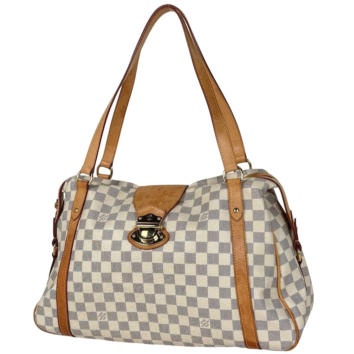 Louis Vuitton Streza GM Tote Shoulder Bag Damier Azur White