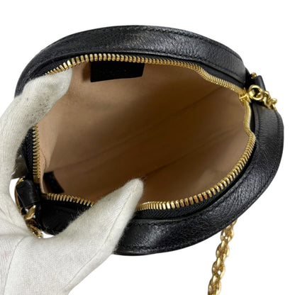 Gucci Round Shape Mini Chain Shoulder Bag Ophidia Black Sherry Line — view 11