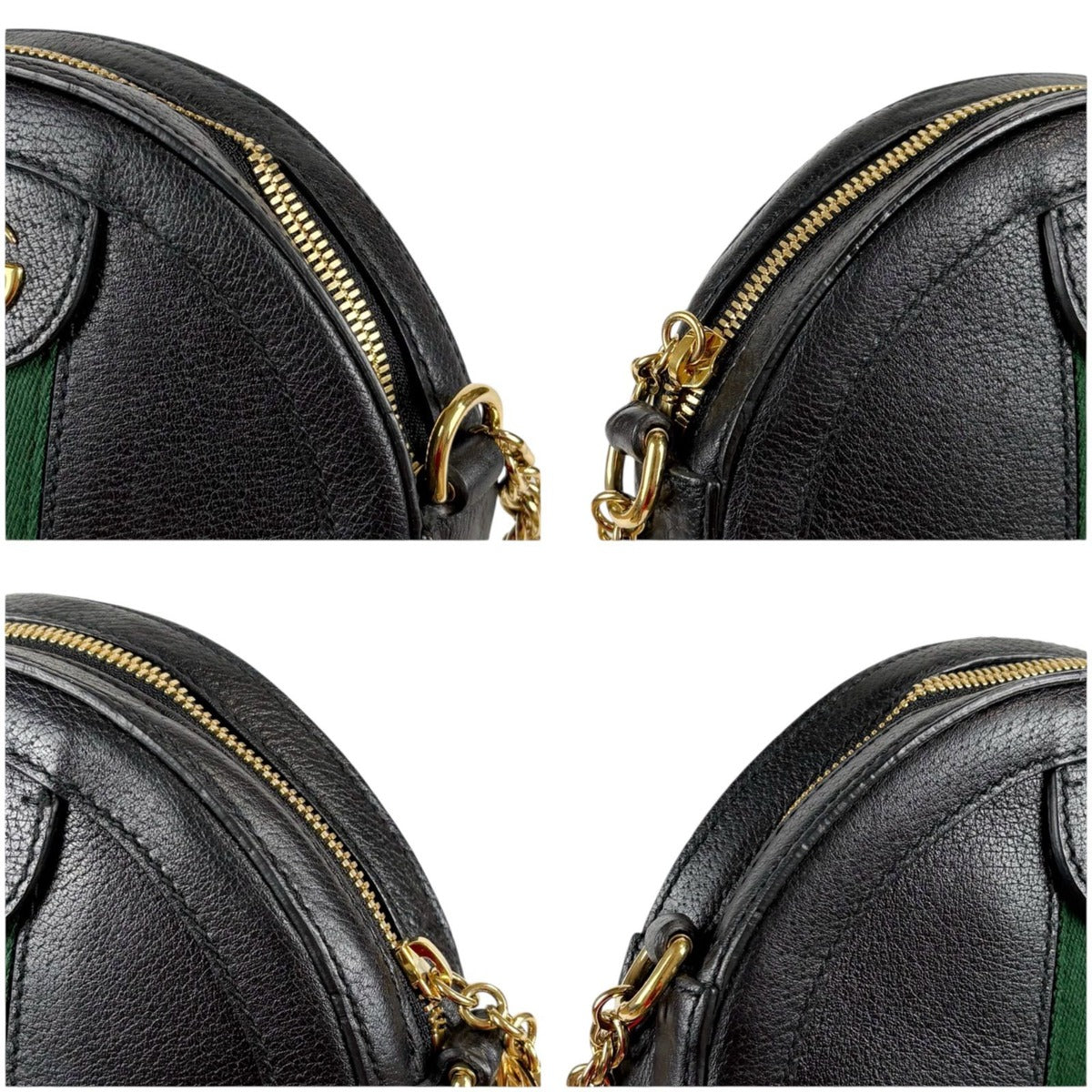 Gucci Round Shape Mini Chain Shoulder Bag Ophidia Black Sherry Line — view 5