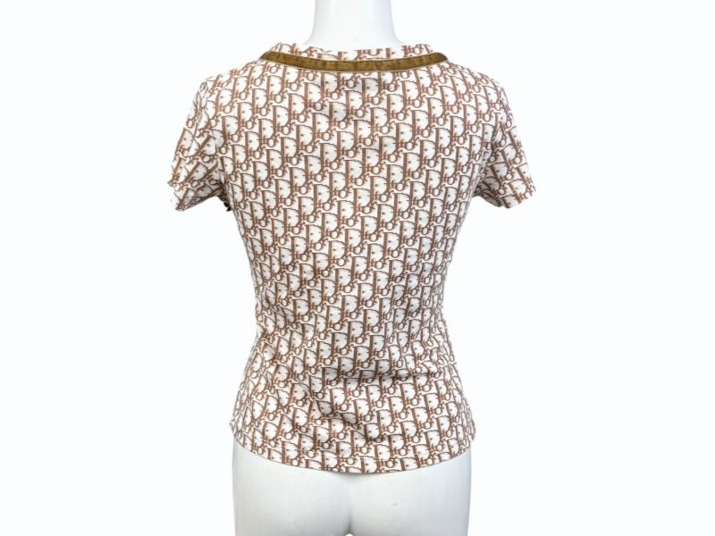 Dior Short Sleeve V-neck T-Shirt Trotter Ribbon Galliano — view 4