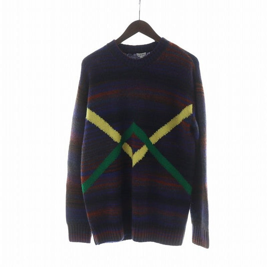 Loewe 24 AW Knit Sweater with Tag Long Sleeve Multi-Border Rubber Patch Logo