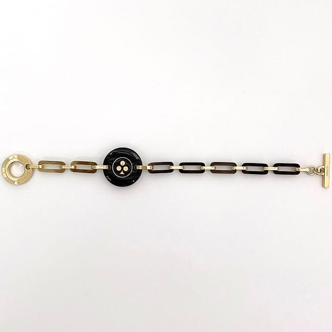 Hermes Bracelet Fet Vosges GM Black Gold Excellent Condition