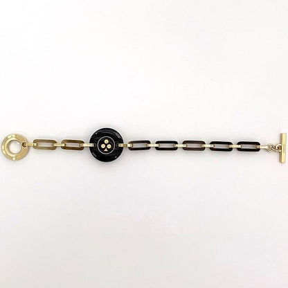 Hermes Bracelet Fet Vosges GM Black Gold Excellent Condition