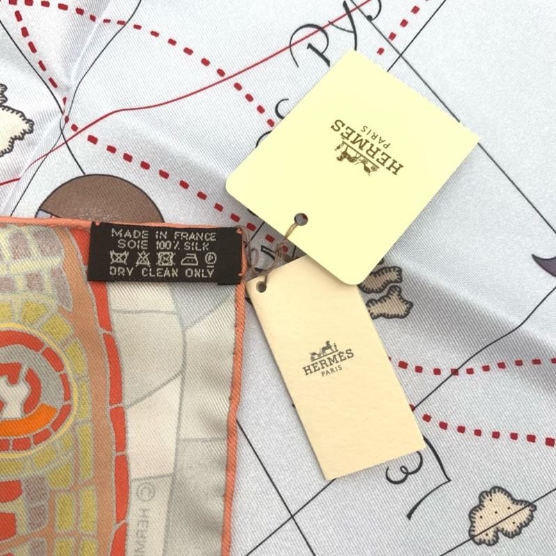 Hermes Carre 90 Le Voyage De Pytheas Scarf With Box Multicolor 100% Silk