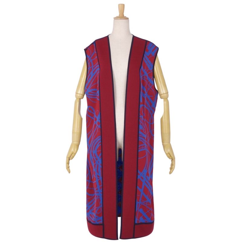 Hermes Knit Cardigan Long Gilet Sleeveless Bo