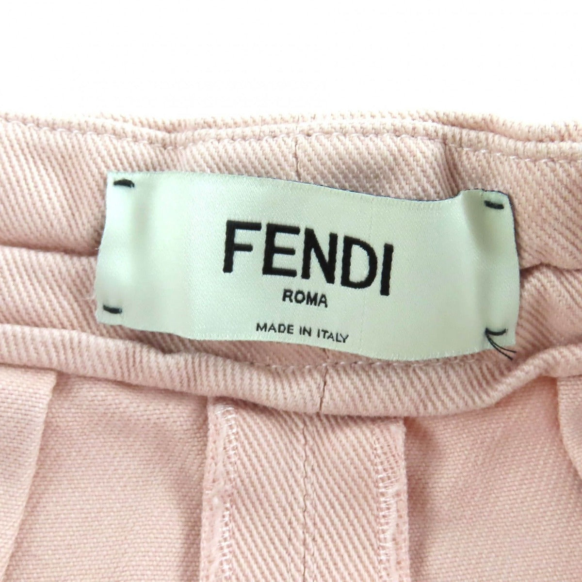 Fendi Baguette Anniversary Cotton Drill Denim Skirt Pink 38 — view 9