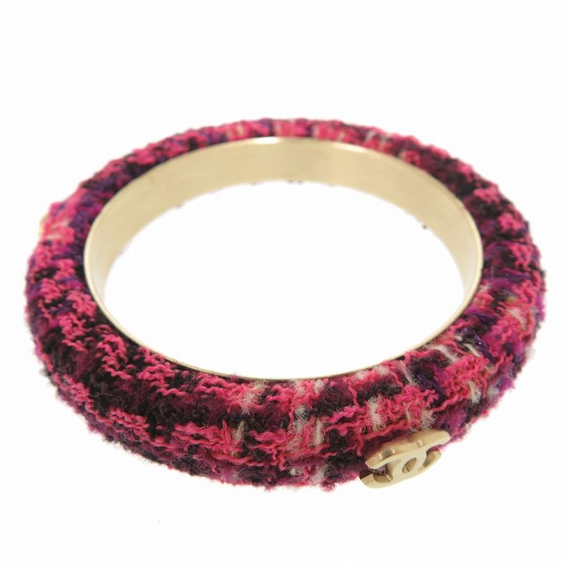 Chanel Coco Mark 09A Tweed Purple/pink Bangle 0790 Chanel