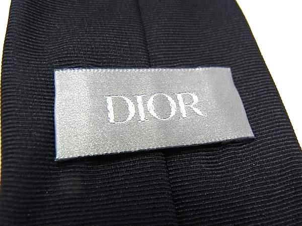 DIOR 98% Silk And 1% Polyester Tie Men's Women's Black Fs2223