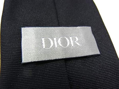 DIOR 98% Silk And 1% Polyester Tie Men's Women's Black Fs2223