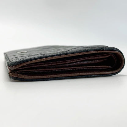 Chanel Matelasse Timeless Classic Svhardware A31509 Black Bifold Long Wallet