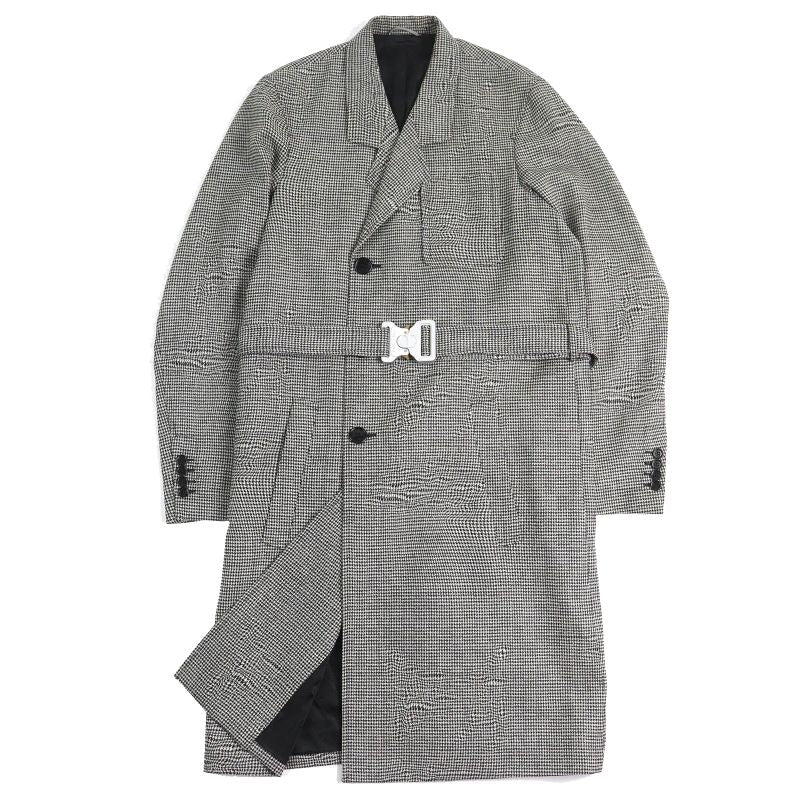 DIOR Christian DIOR Homme 933c307a4602 100% Wool Staggered Pattern Long Coat With CD Logo