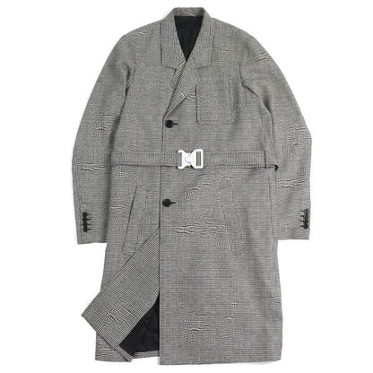 DIOR Christian DIOR Homme 933c307a4602 100% Wool Staggered Pattern Long Coat With CD Logo