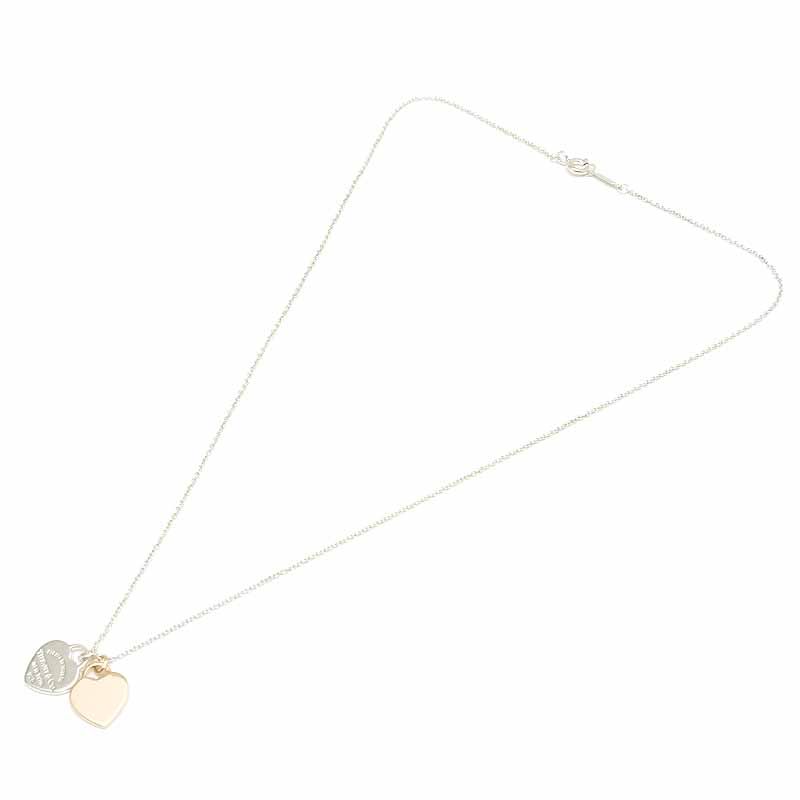Tiffany & Co Tiffany & Co Return To Double Heart Necklace Sv925 Rubed Metal