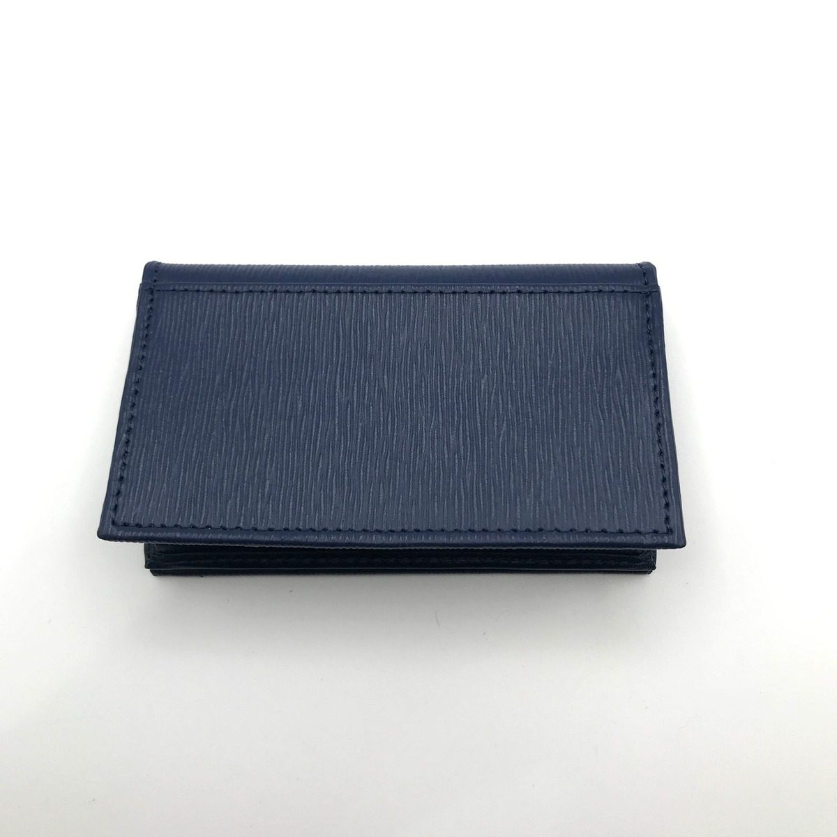 Prada Saffiano Metal Logo Leather Card Case Blue — view 5