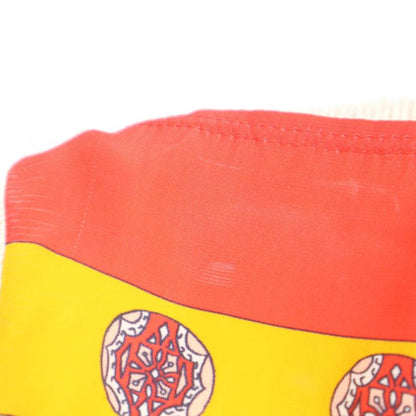 Celine Phoebe Period Silk Scarf Knit Cardigan 25p903409 Orange and Ivory XS