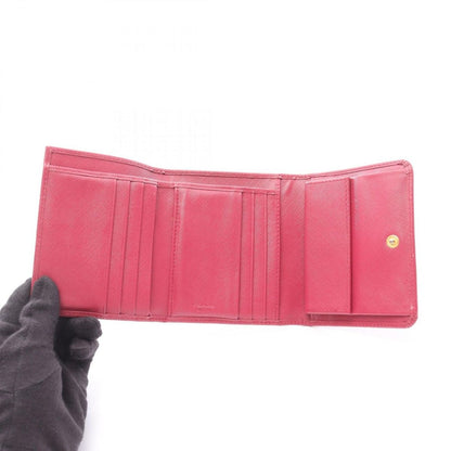 Prada Trifold Wallet Saffiano Magenta Leather — view 3