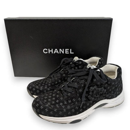 Chanel Coco Mark Print Suede Sneakers Size 42 22AW