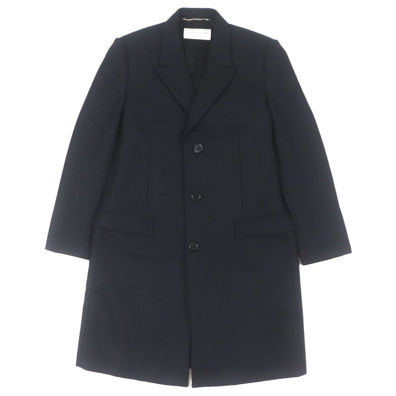  Saint Laurent Paris 579819 Wool Cashmere Single Chester Coat Black 48 Hanger