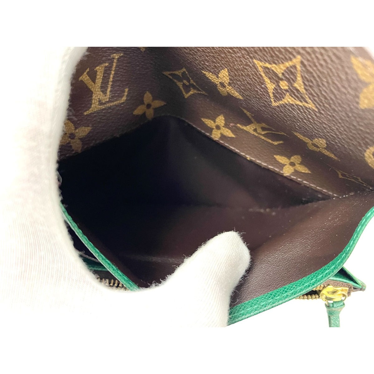 Louis Vuitton Monogram Portefeuille Emily Zipper Wallet Brown Veil — view 11