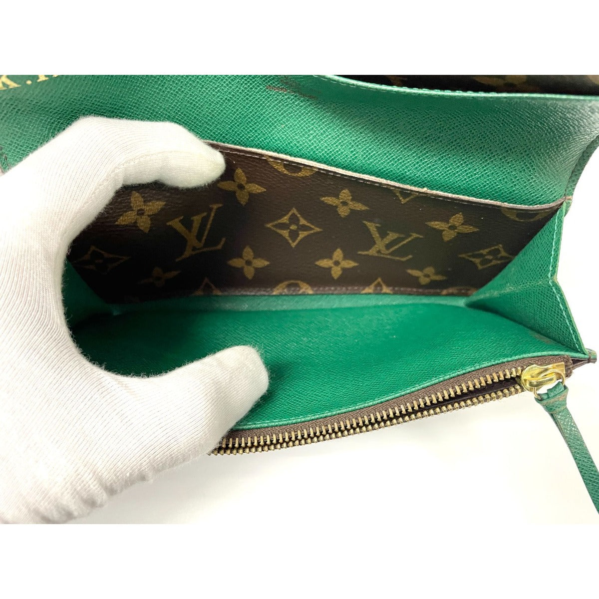 Louis Vuitton Monogram Portefeuille Emily Zipper Wallet Brown Veil — view 13
