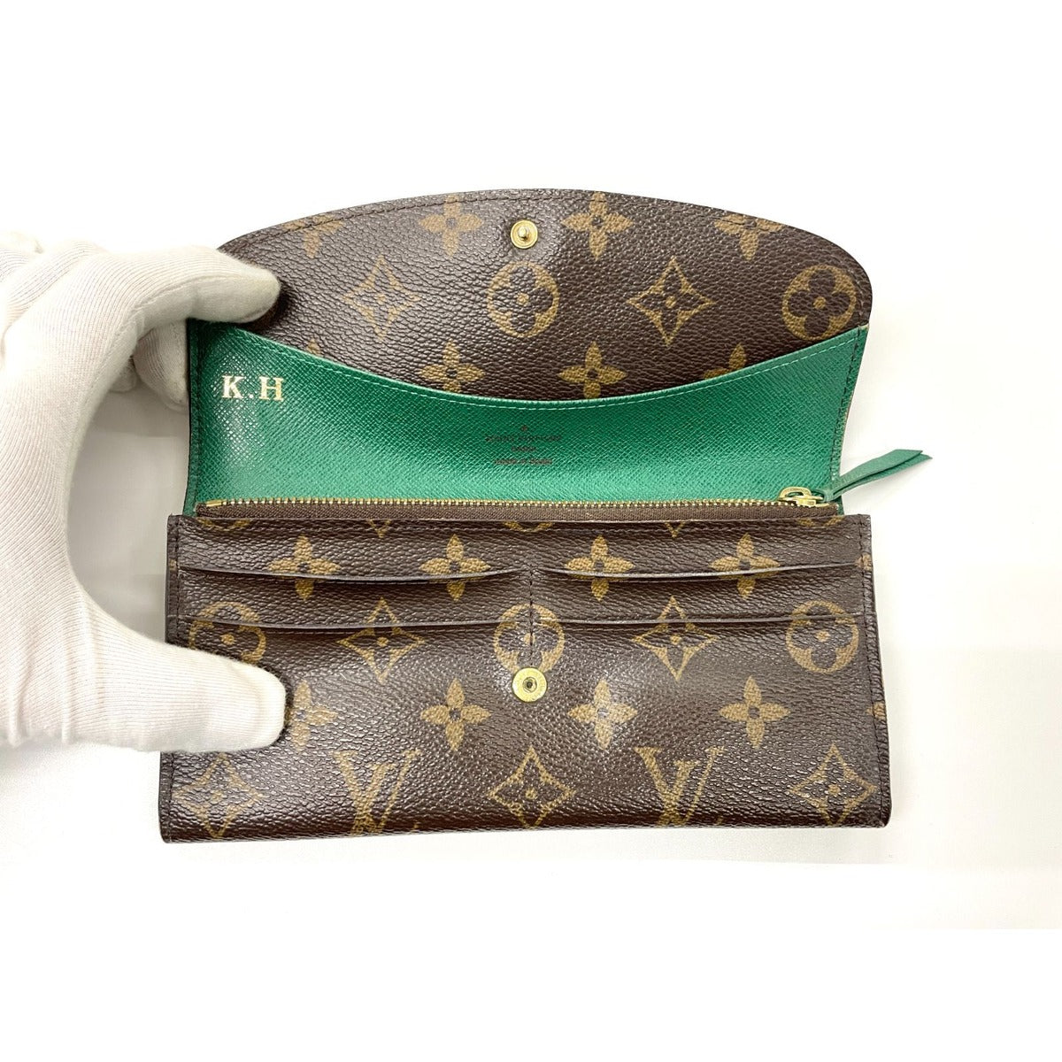 Louis Vuitton Monogram Portefeuille Emily Zipper Wallet Brown Veil — view 8