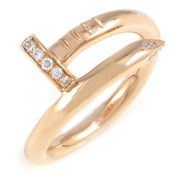 Cartier Ring Juste Un Clou Classic Nail Motif Points Diamond Total 18k Pink Gold