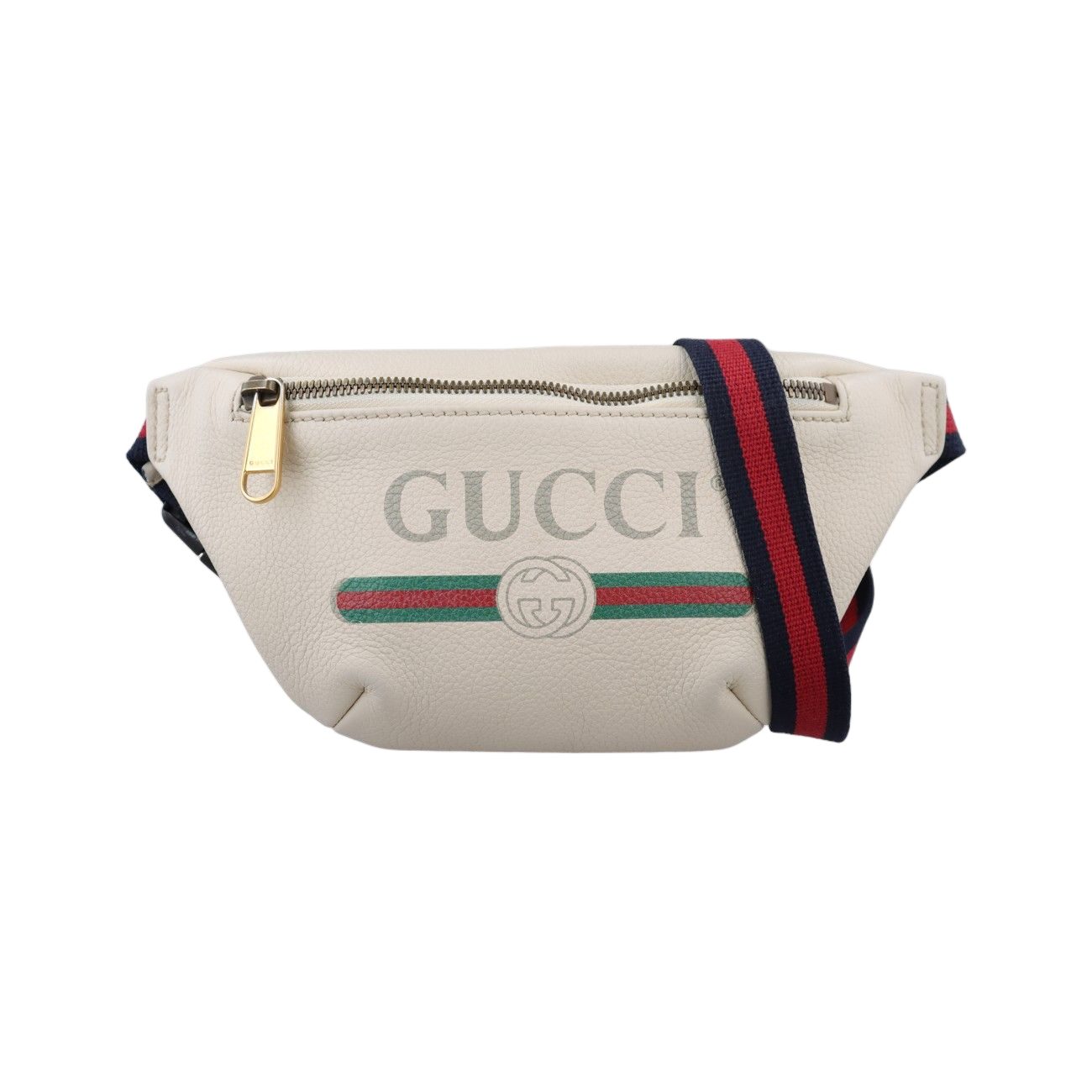 Gucci Print White Leather Handbag