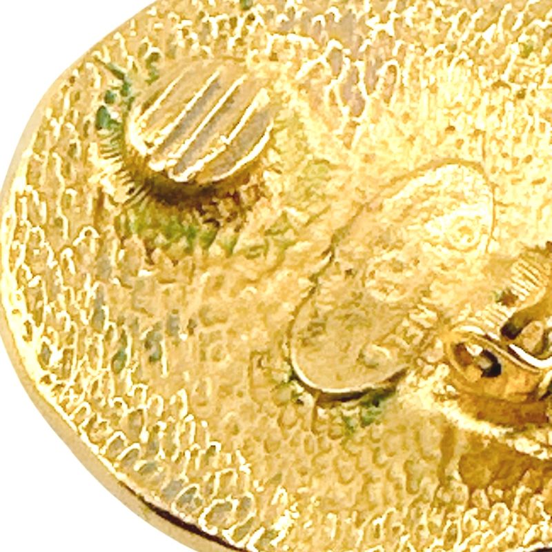 Chanel Earring Circle Logo Large Vintage Cambon Earrings Chanel Gold